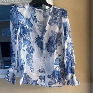 Rebecca Taylor Blue Floral Blouse
